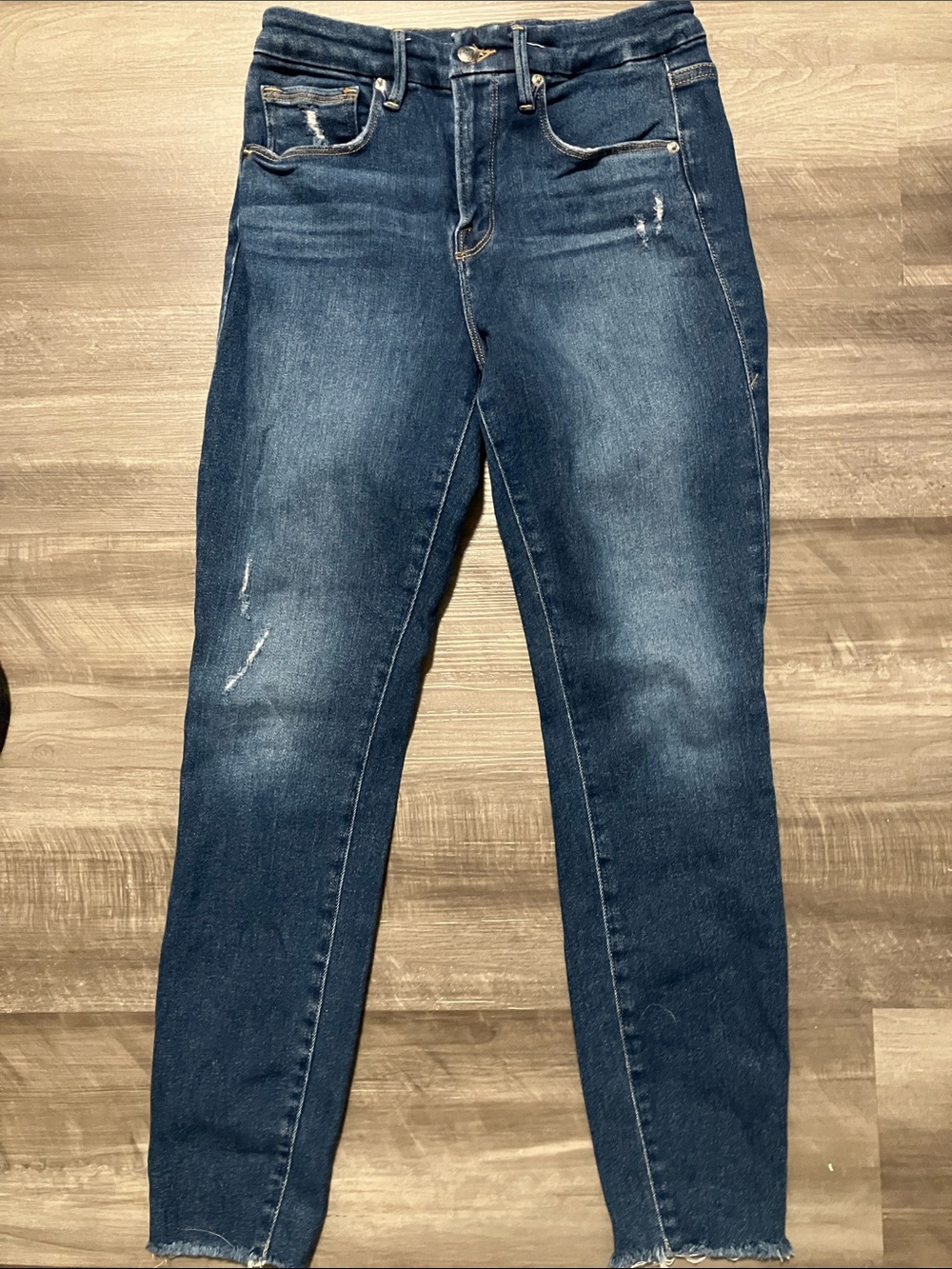 Good American | Women’s Good Leg Crop Jeans Dark Wash Size 28 6